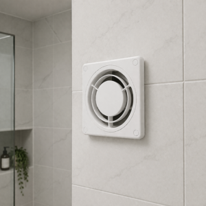 Beli zidni ventilator AWENTA Ring 100 WWR100 za kupatilo