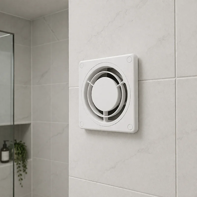 Beli zidni ventilator AWENTA Ring 100 WWR100 za kupatilo