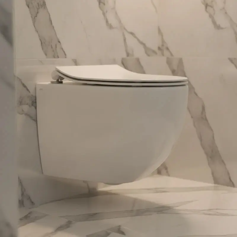 AXA Glomp WC šolja konzolna rimless bela mat 0201012, dimenzije 36,5 × 34,5 × 51 cm