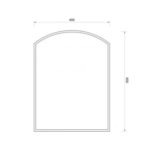 Tehnički prikaz MINOTTI ogledala 1008, širina 60 cm, visina 45 cm, bez rama, bez police i bez LED osvetljenja