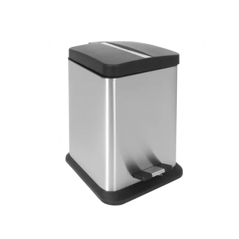 MINOTTI četvrtasta kanta za otpatke 6 L 006-KS, inox saten kanta sa pedalom za otvaranje poklopca