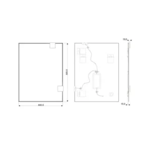 Tehnički prikaz DUBIEL VITRUM Kadr ogledala DV4594, širina 60 cm, visina 80 cm, dubina 3 cm