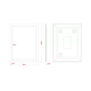 DUBIEL VITRUM Fokus ogledalo DV5256 namenjeno je za kupatilo, hodnik i moderan enterijer. Ima dimenzije 60 × 80 cm, LED osvetljenje 40 W, neutralno belo svetlo 4000 K, periferno matirani pojas, Hicover kućište i IP55 zaštitu.