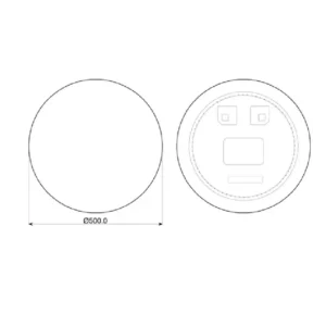 Tehnički prikaz DUBIEL VITRUM Dakota ogledala DV2507, širina 50 cm, visina 50 cm, dubina nije dostupna