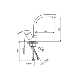 Rosan Perla slavina za sudoperu JP382201 izliv 180mm hrom jednoručna