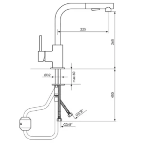 Rosan Dark JD38601 slavina za sudoperu crna