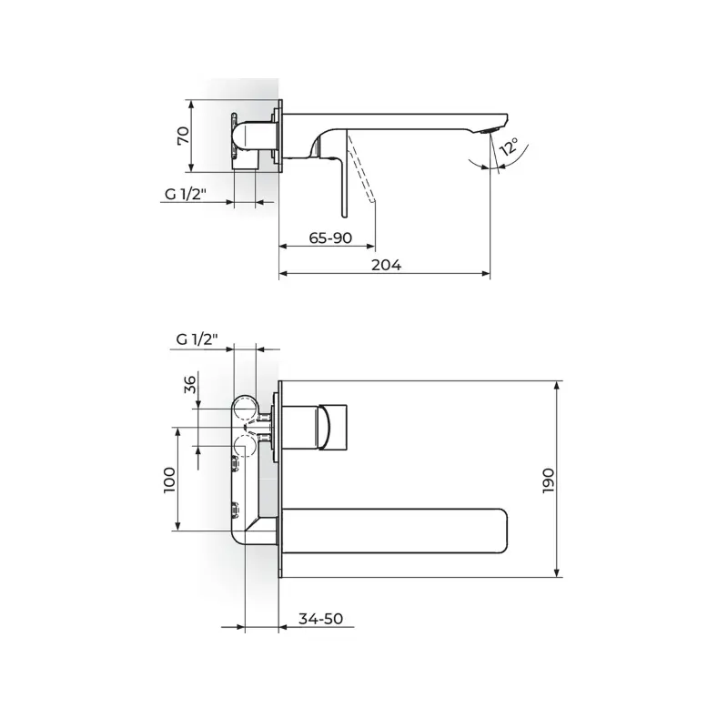 Rosan S2 slavina za lavabo ugradna (231401) - Slika 3