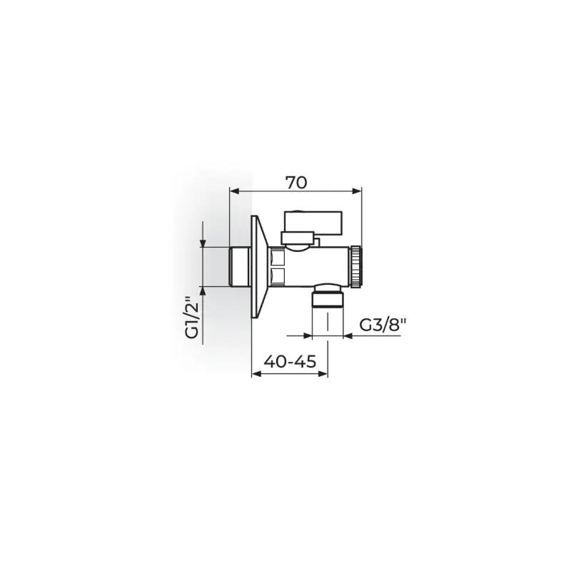 Rosan EK ventil za vodu 1/2" x 3/8" sa Filterom - crni (A62D1238) - Slika 3