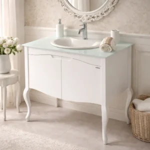 Lavabo sa ormaricem Pino Art Rustik 95 cm bela