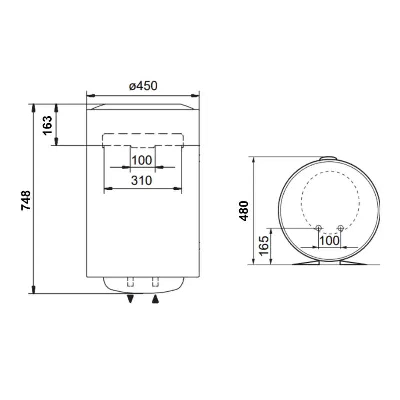 ARISTON horizontalni bojler 80L PRO 1 R - Slika 2