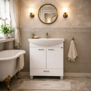 Pino Art Klasik 65 lavabo sa ormarićem bela sjaj 65cm