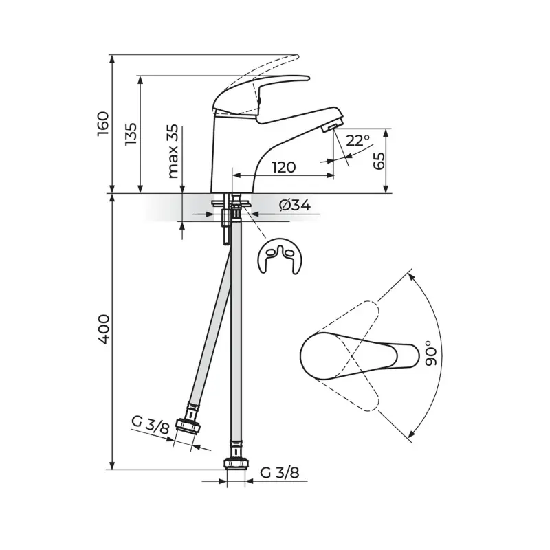 Rosan King slavina za lavabo (J301001) - Slika 3