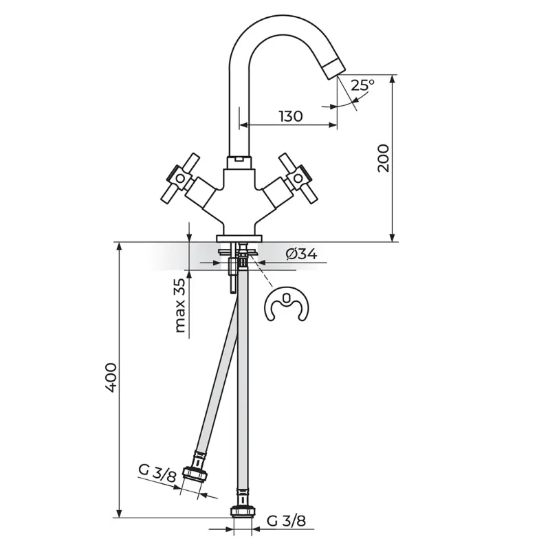 Rosan XO30101 slavina za lavabo hrom
