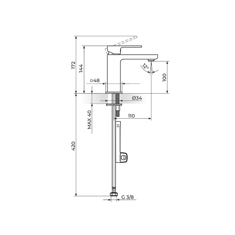 Rosan S2 254201 slavina za lavabo hladna voda hrom