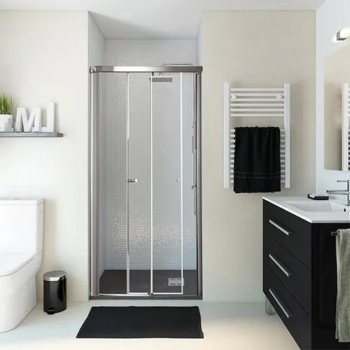 Tuš kabina Hüppe Tempo 140 sa kliznim vratima u modernom kupatilu