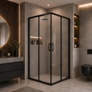 HÜPPE X1 Black tuš kabina 100x100 cm sa crnim profilima i providnim staklom
