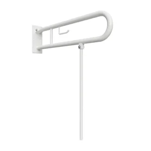 BEMETA Help U rukohvat sklopivi 813 mm beli sa opornom nogom i držačem rolopapira 301102284N za kupatila bez barijera, dimenzije 10 × 80 × 82.9 cm