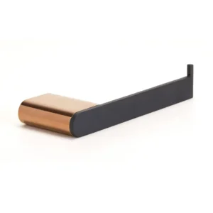BEMETA Galla držač rolopapira 108112030, crna mat i zlatno-bakarna boja, dimenzije 15.5 × 3 × 6 cm