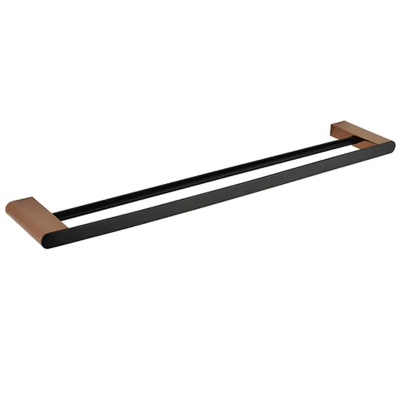 BEMETA Galla dupli držač peškira 600 mm 108104050, crna mat i zlatno-bakarna boja, dimenzije 60 × 2 × 10.4 cm