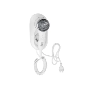 BEMETA Hotel fen za kosu sa držačem 1400 W 945533074, bela boja, spiralni kabl, dimenzije 11 × 24.5 × 14 cm