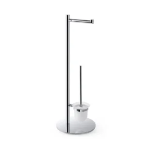 BEMETA Omega stalak sa držačem rolopapira i WC četkom 104836012, srebrno-bela boja, dimenzije 25 × 73 × 25 cm