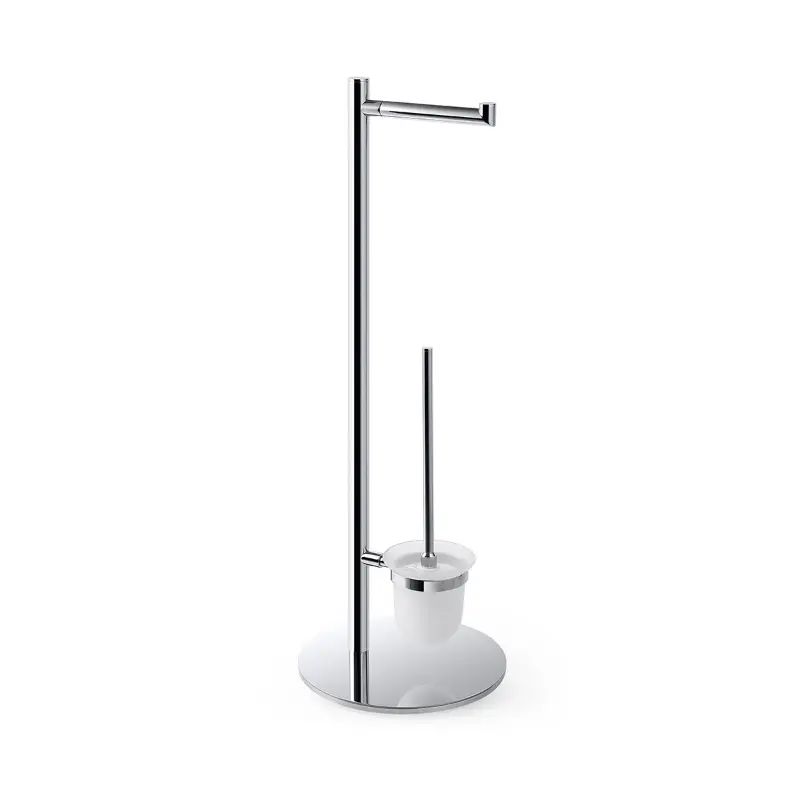BEMETA Omega stalak sa držačem rolopapira i WC četkom 104836012, srebrno-bela boja, dimenzije 25 × 73 × 25 cm