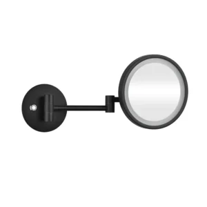 BEMETA Dark ogledalo sa LED svetlom 112101140, crna izvedba, 5x uveličavanje, dimenzije 25.5 × 20 × 40 cm