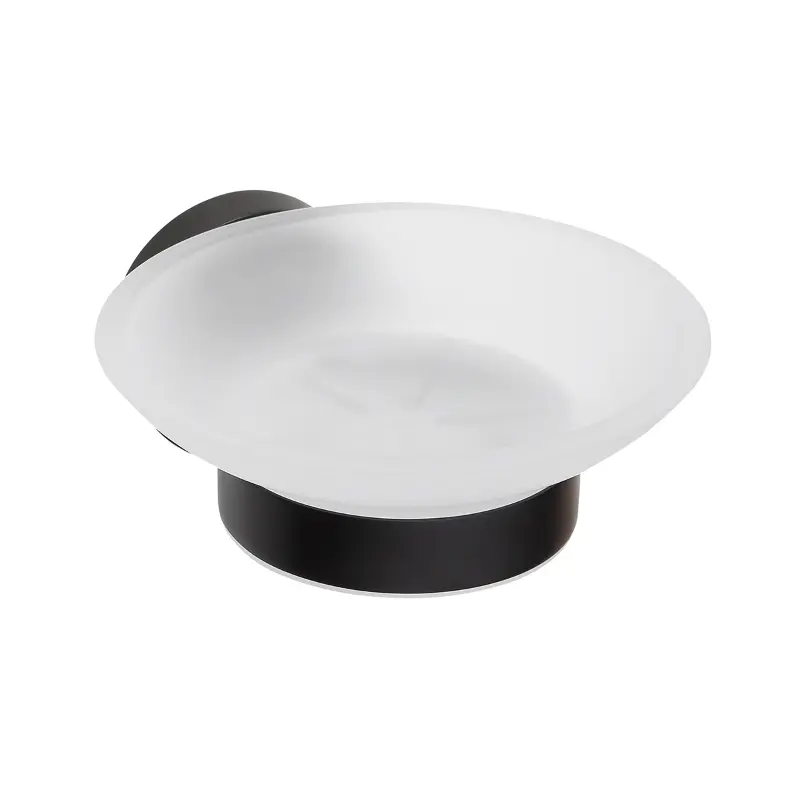 BEMETA Dark držač sapuna 104108040, crna mat izvedba, mesing i staklo, dimenzije 11 × 5.5 × 12.9 cm