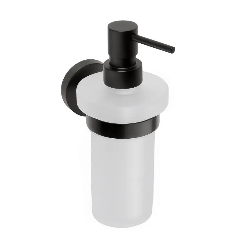 BEMETA Dark dozator sapuna 104109010, crna mat izvedba, mesing i staklo, 230 ml, dimenzije 8 × 19 × 13.3 cm