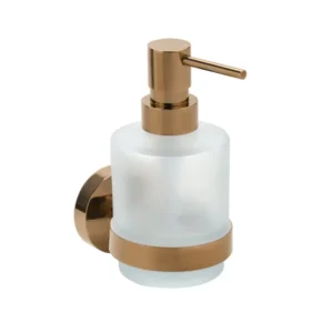 BEMETA Coral dozator sapuna 158109102, mesing i staklo, zlatno-bakarna sjajna izvedba, 200 ml, dimenzije 7.5 × 14.5 × 10 cm