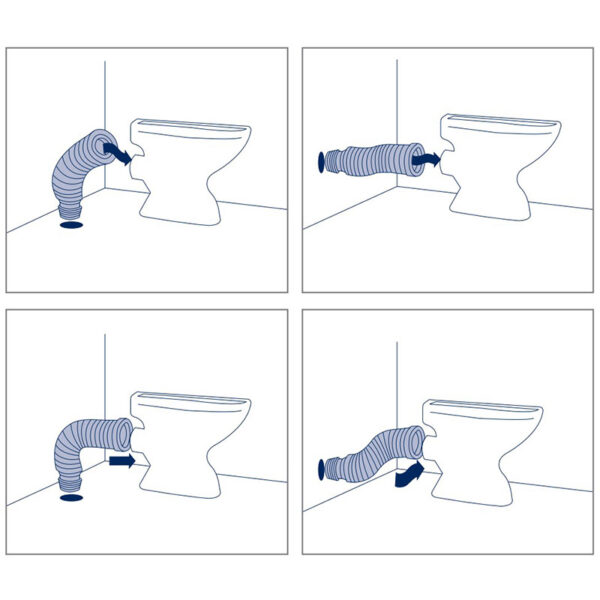 Ilustracija ugradnje fleksibilne veze za WC šolju