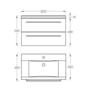 Lavabo sa ormaricem Pino Art Sigma 80 cm bela