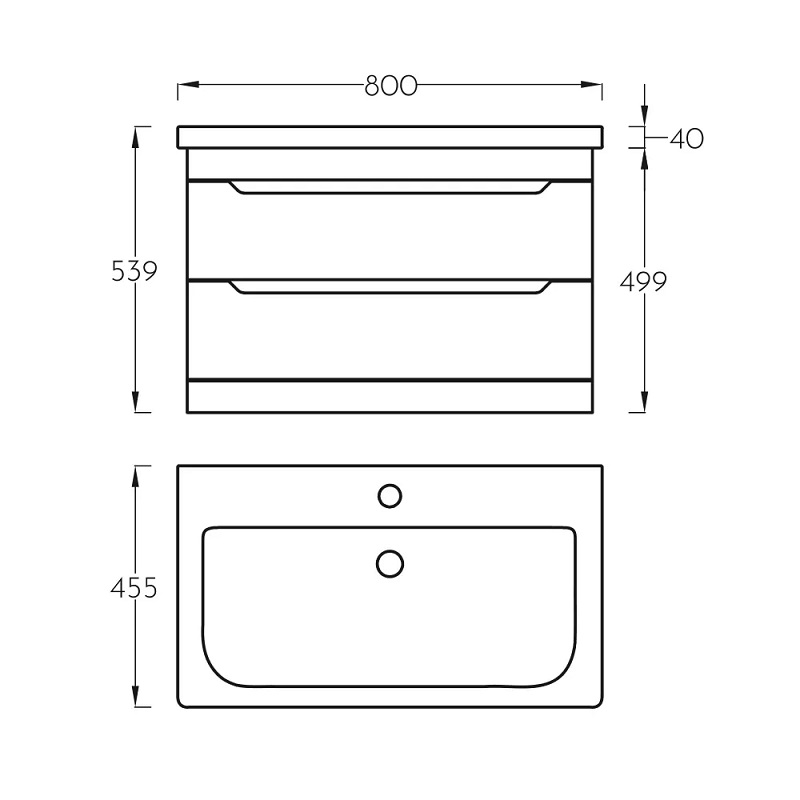 PINO ART Soft lavabo sa ormarićem sa fiokama 80cm (0845) - Slika 2