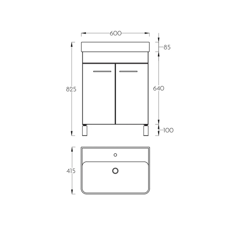 PINO ART Tempo lavabo sa ormarićem 60cm (0560) - Slika 2