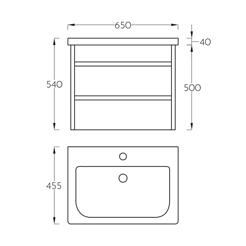 PINO ART Toledo lavabo sa ormarićem sa fiokama 65cm - Slika 2