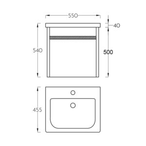Lavabo sa ormaricem Pino Art Twist 55 cm drvo