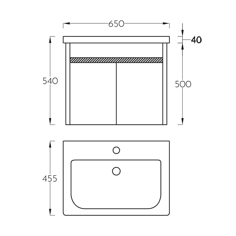 PINO ART Twist lavabo sa ormarićem 65cm (0822) - Slika 3