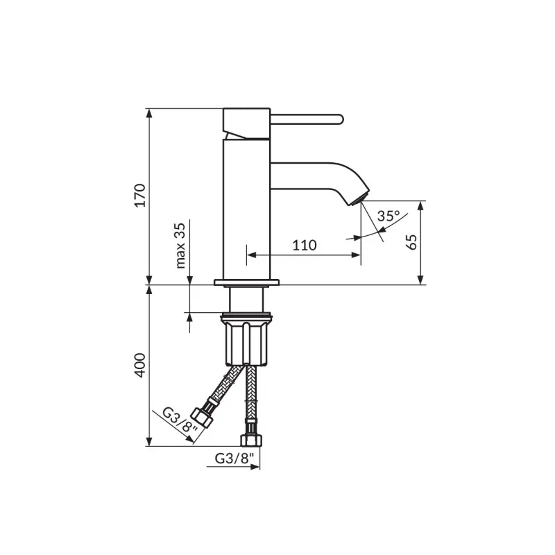 Rosan Dark JD30101 slavina za lavabo crna mat