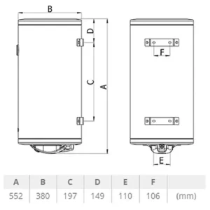 TERMORAD BT 30 l 103000 tehnički crtež