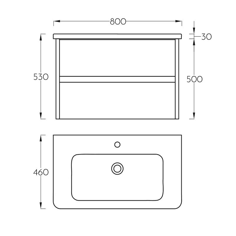 PINO ART Urban lavabo sa ormarićem 80cm (0770) - Slika 3