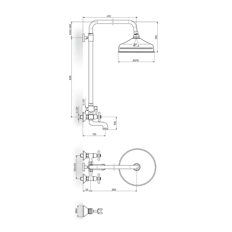 Rosan NB12251 slavina za kadu Brontee hrom