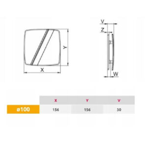 AWENTA PLB100 tehnicki crtez dimenzije