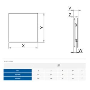 AWENTA PTGB125M tehnicki crtez dimenzije