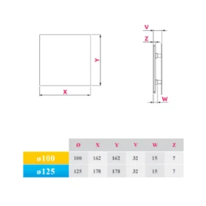 AWENTA PTGB100P tehnicki crtez dimenzije