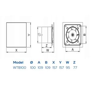 AWENTA Trax WTB100 tehnicki crtez