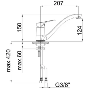 Herz Unitas Project m20 slavina za sudoperu 00185 hrom jednoručna