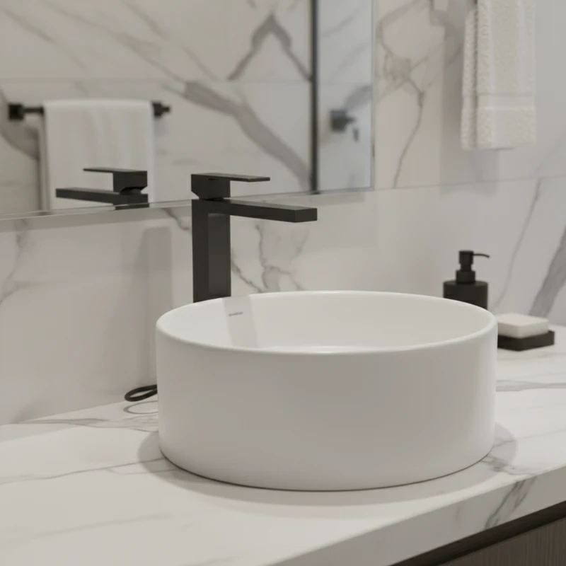 Herz Unitas SQ Black Q12B slavina za lavabo visoka