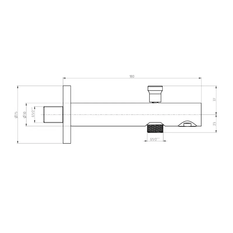 Herz Unitas Pure UH12211 zidni izliv za kadu 180 mm hrom