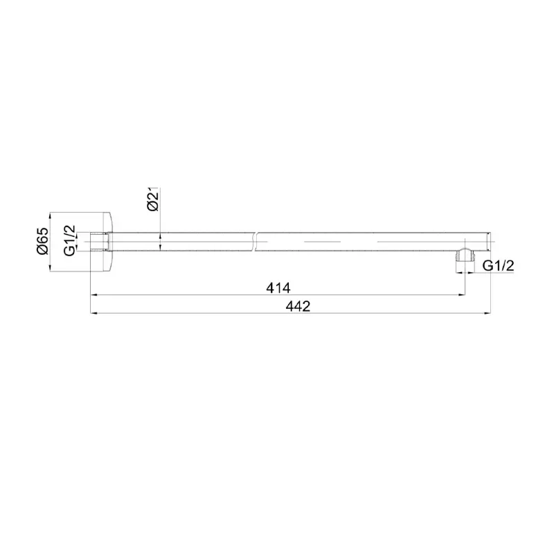 Herz Unitas Pure UH12208 zidni izliv za tuš ružu 414 mm hrom