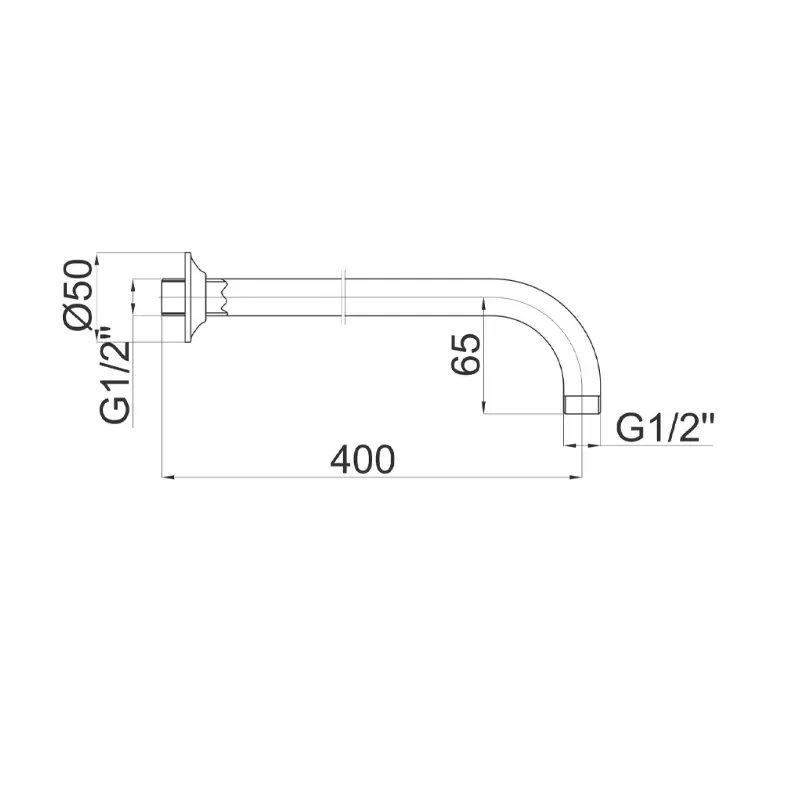 Herz Unitas Pure zidni izliv za tuš ružu 42 cm (UH12207) - Slika 3